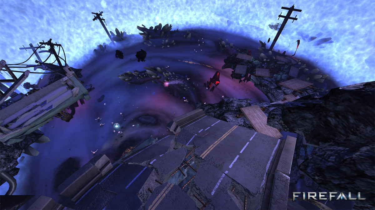 Screenshot of a purple Melding landscape with glowing crystals around a thumper